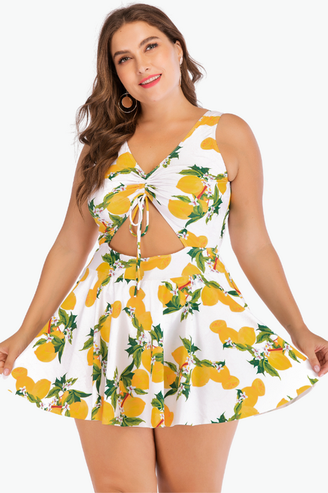 Lemon Orchard One Piece Plus Size Swimsuit