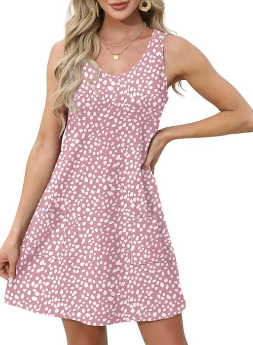 Printed Casual Pocket Sundress With Lightweight Flowy Design