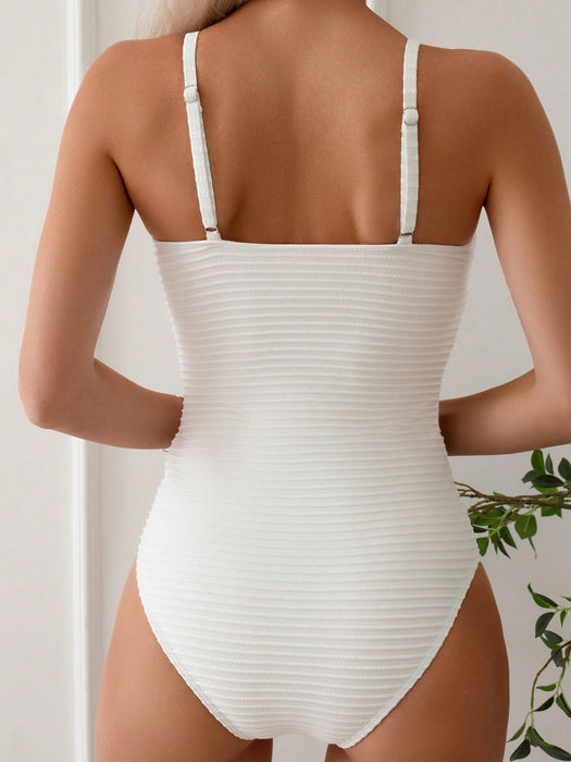One Piece Swimsuit With Netting Panel