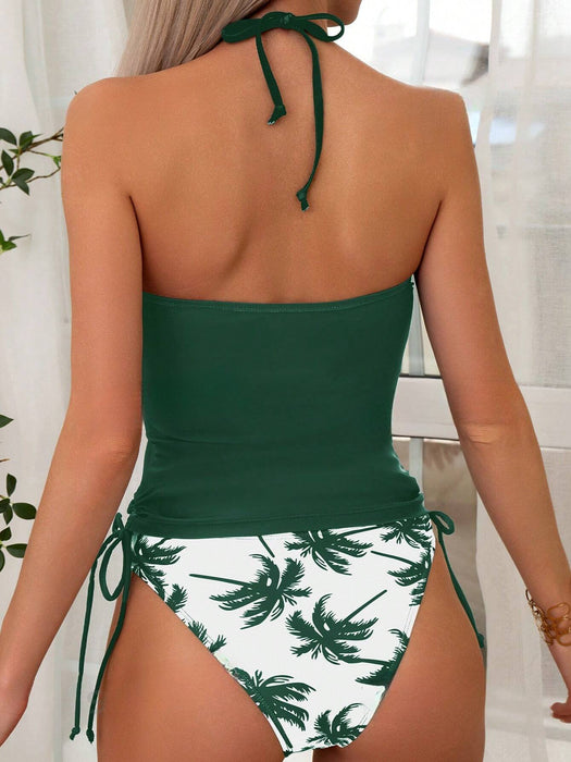 Printed Drawstring Swimsuit