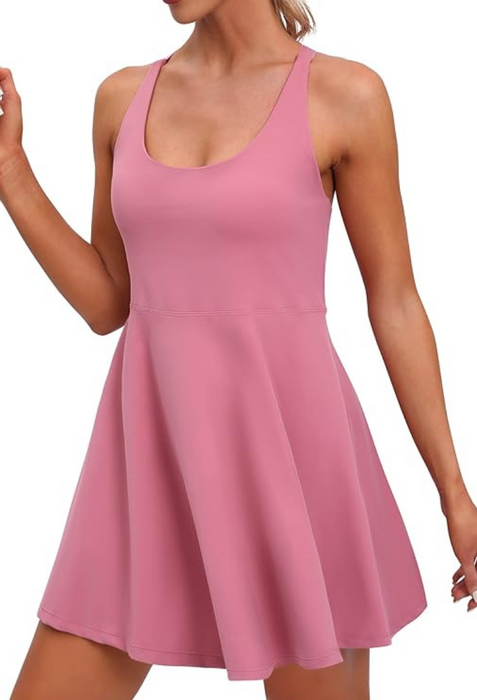 Fitness Sundress with Integrated Shorts and Bra