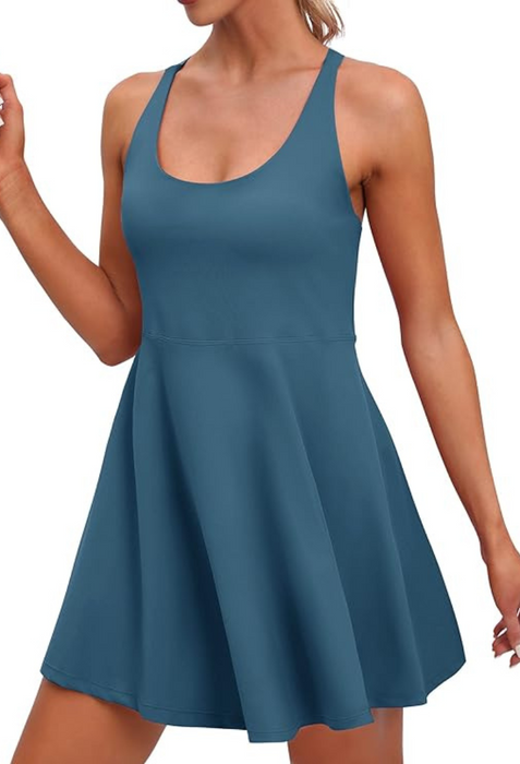 Fitness Sundress with Integrated Shorts and Bra