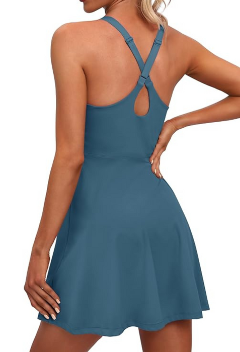 Fitness Sundress with Integrated Shorts and Bra