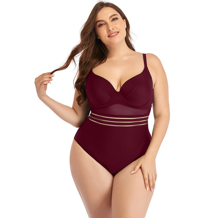 The Mesh Stiff Cup Solid Swimsuit