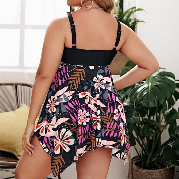 A Holiday Swimsuit With A Bow-Tie Skirt On The Hem