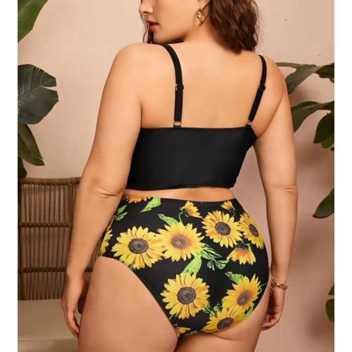 Sunflower High Waist Suspenders Swimsuit