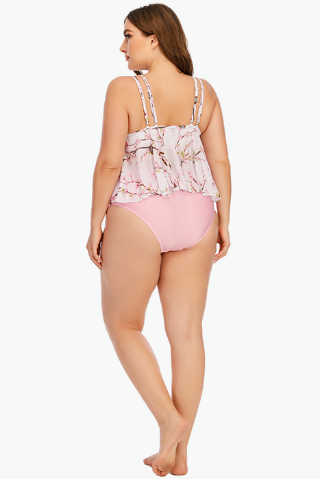 Cherry Blossom Two Piece Tankini Plus Size Swimsuit