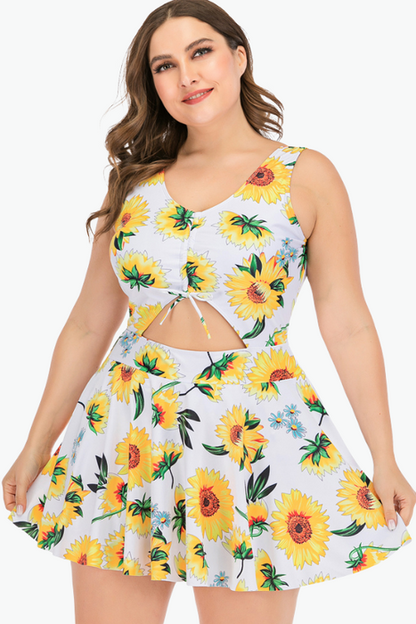 Sunflower Garden One Piece Plus Size Swimsuit