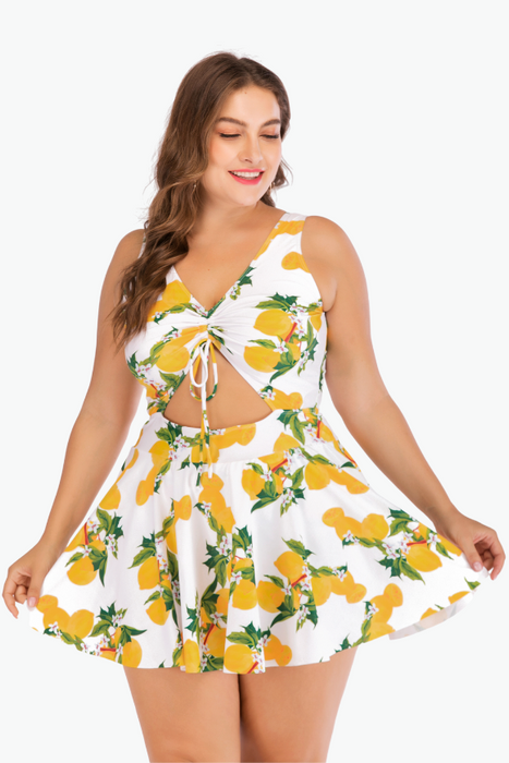 Lemon Orchard One Piece Plus Size Swimsuit