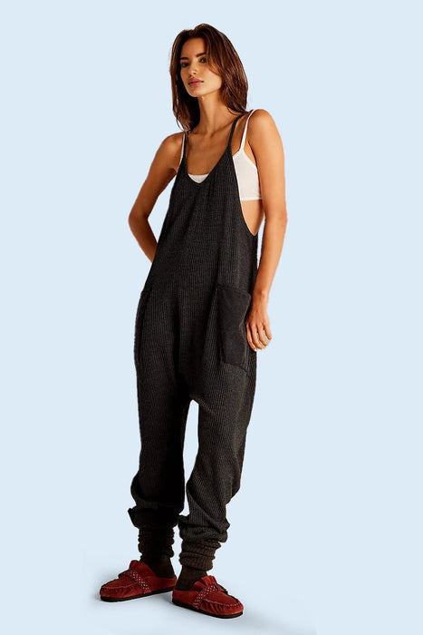 Waffle Jumpsuit With Pockets