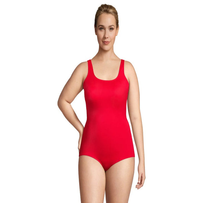Plus Size Resistant Sporty Soft Cup One-Piece Swimsuit