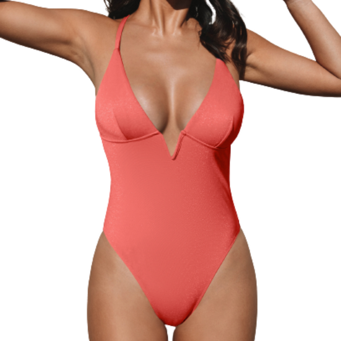 V Wire One Piece Swimsuit
