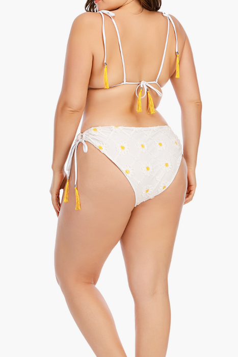 Triangle Stringed Two Piece Plus Size Swimsuit