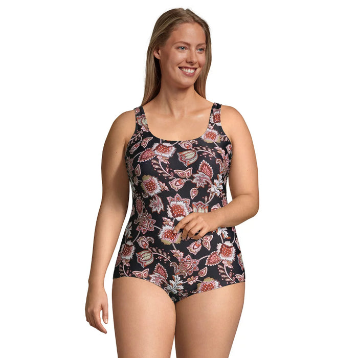 Women Plus Size Resistant Sporty Soft Cup One-Piece Swimsuit